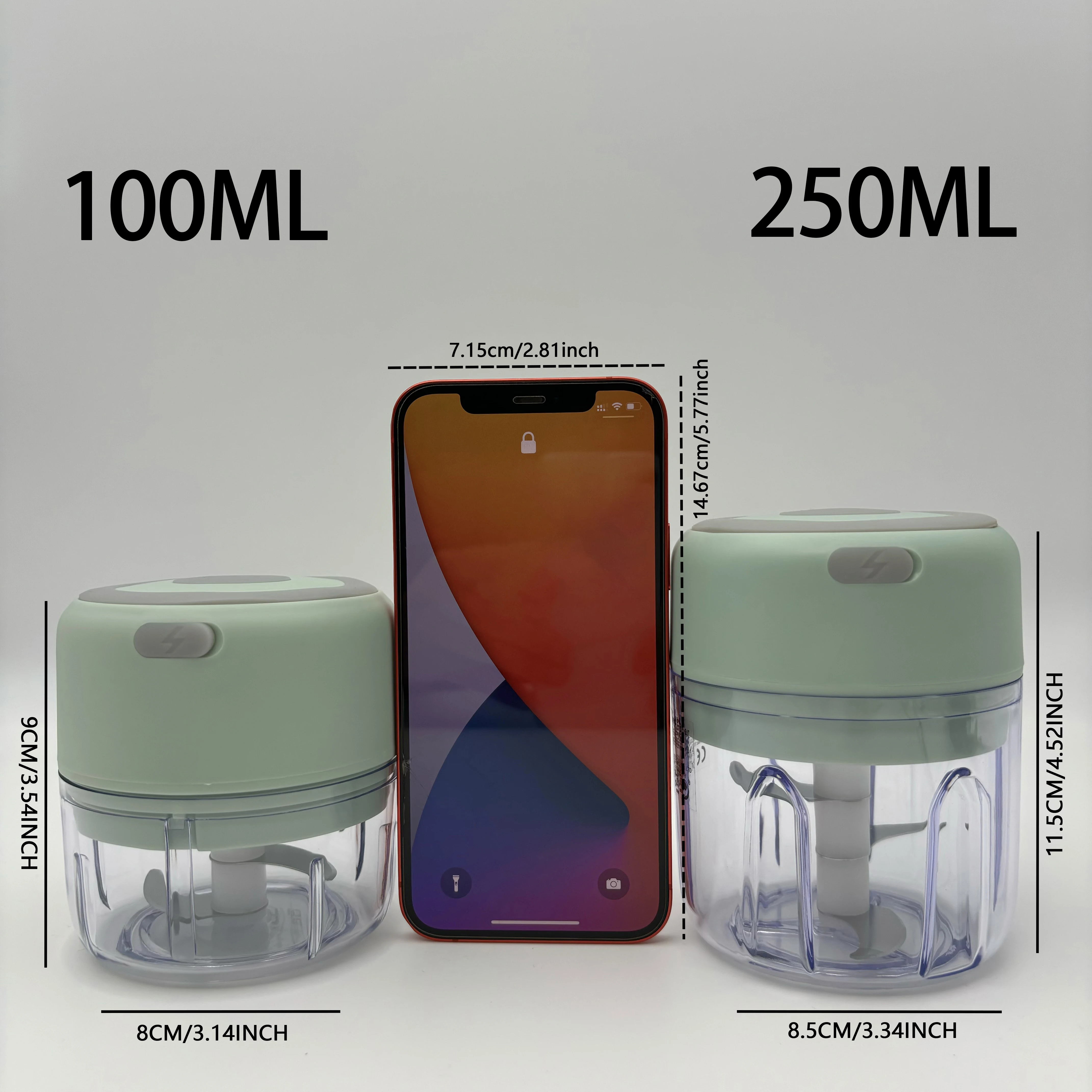 100 ml/250 ml มินิกระเทียมกด Chopper-ชาร์จ USB Masher พร้อมแบตเตอรี่ลิเธียมที่มีประสิทธิภาพ, easy เครื่องบดเนื้อ