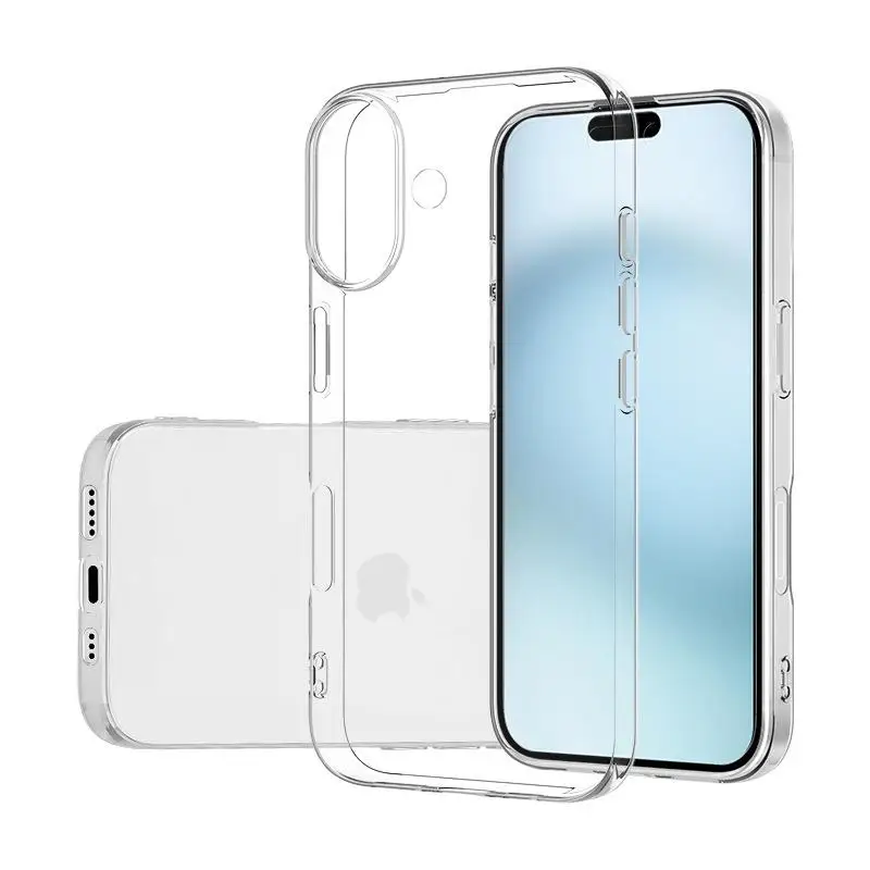 Funda de TPU transparente de silicona ultrafina para Iphone 16 Pro Max Plus, funda trasera suave de cristal
