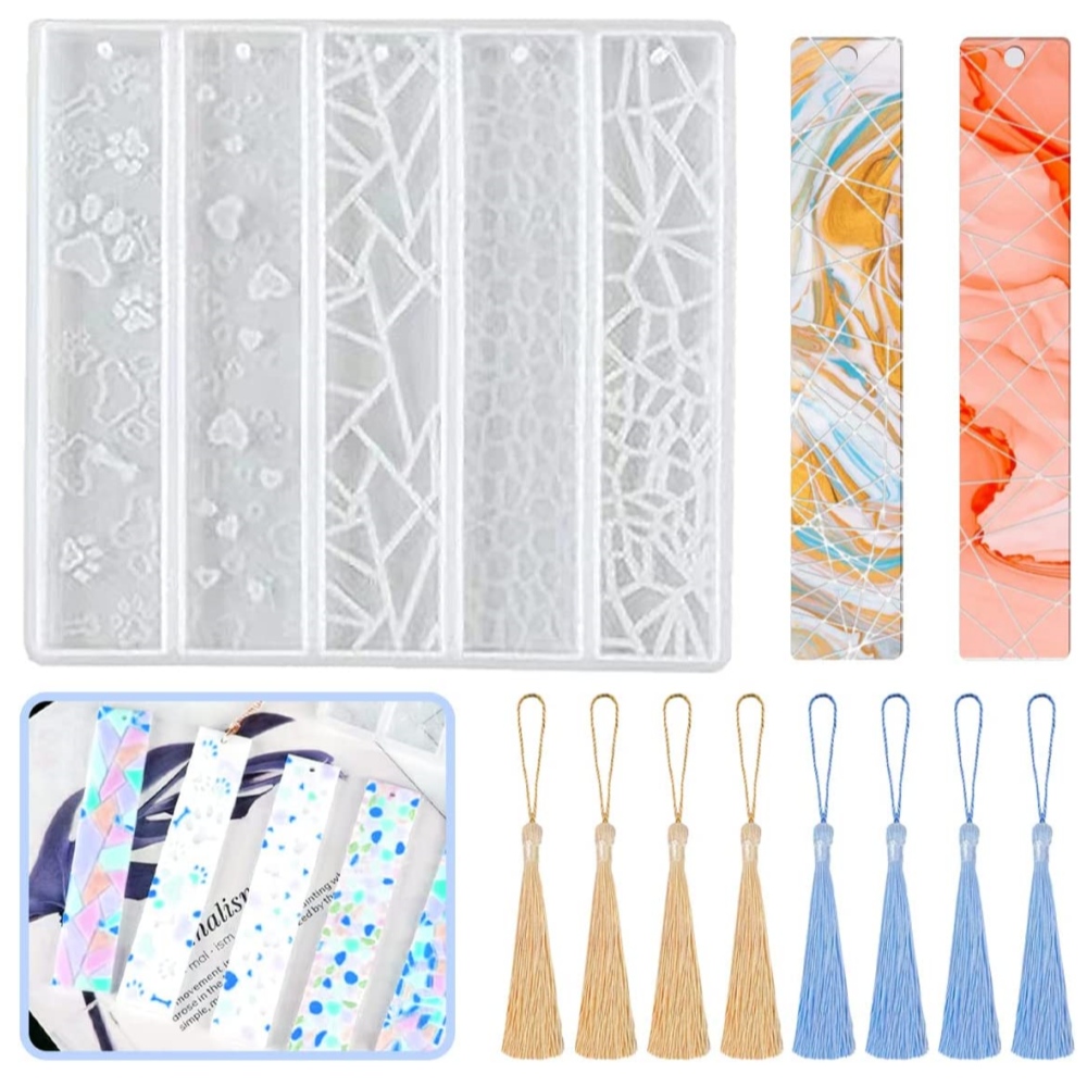 จี้บุ๊คมาร์คอีพ็อกซี่เรซินแม่พิมพ์ซิลิโคนพู่ชุดสําหรับ DIY พวงกุญแจเครื่องประดับ Handmade CRAFT ทําชุดอุปกรณ์เสริม