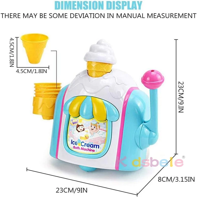 เด็กวัยหัดเดิน Ice Cream Maker Bubble Foam Play เครื่องดูดที่มีประสิทธิภาพ Delicate Ice Cream Foam Machine รถของเล่น
