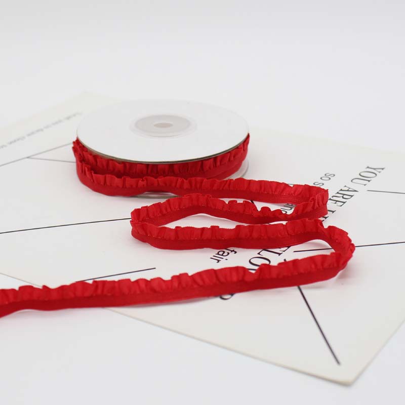 5 Yard 1 cm plissiertes Stretch-Spitzenbesatzband, gekräuseltes elastisches Band, DIY-Stirnband, Unterwäsche, Kleid, dekorative Bänder, Nähzubehör