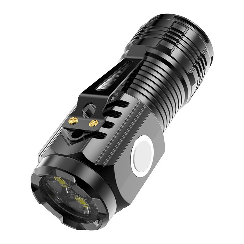 Rechargeable LED Strong Light Flashlight, Multi Functional for Long Range, Portable Outdoor Home Mini Flashlight, Cap Clip Light