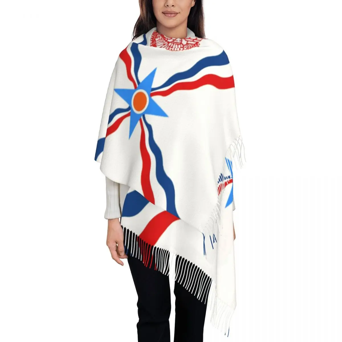 Assyrische Suryoyo Vlag Sjaal Dames Heren Winter Herfst Warme Sjaals Syriac Aram Sjaals Wraps