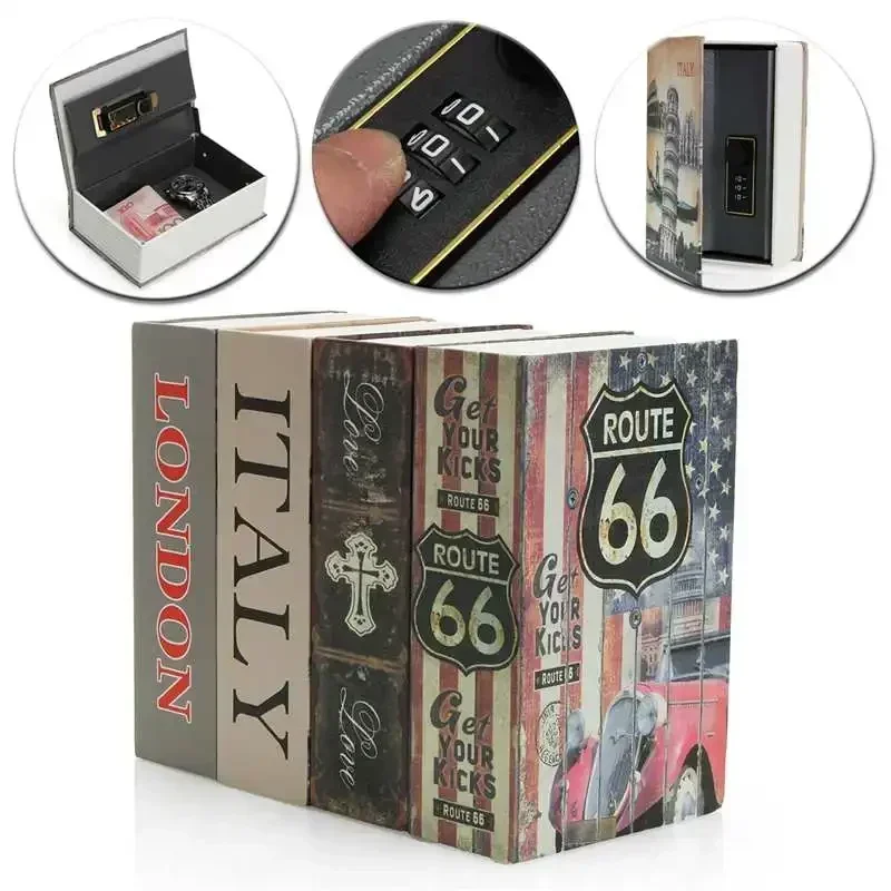 Home Secure Combination Key Lock Safe Box Cash Box Dictionary Book Box Mini Dictionary Book Money Hide Secret