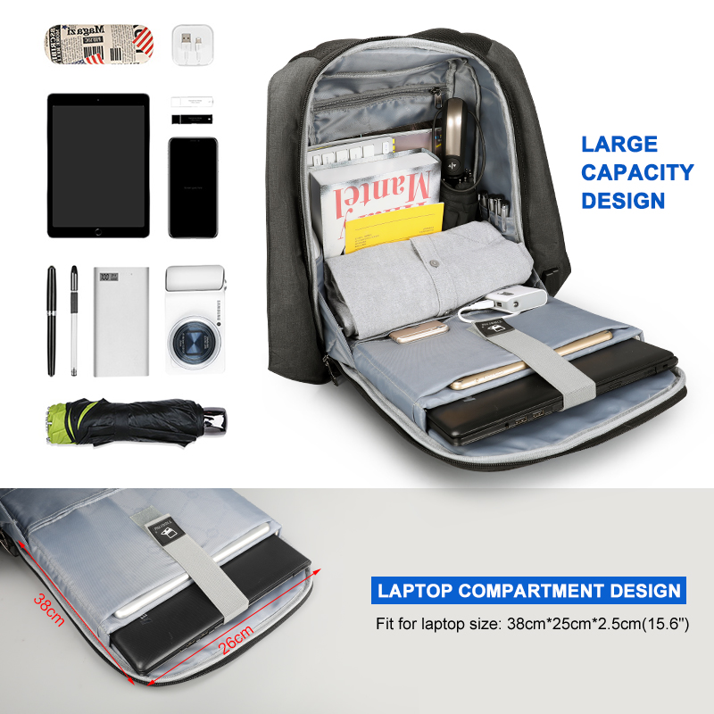 남녀공용 평생 보증 배낭, 14-15.6 노트북 배낭 가방, 도난 방지 배낭 여행 배낭, 학교 Mochila