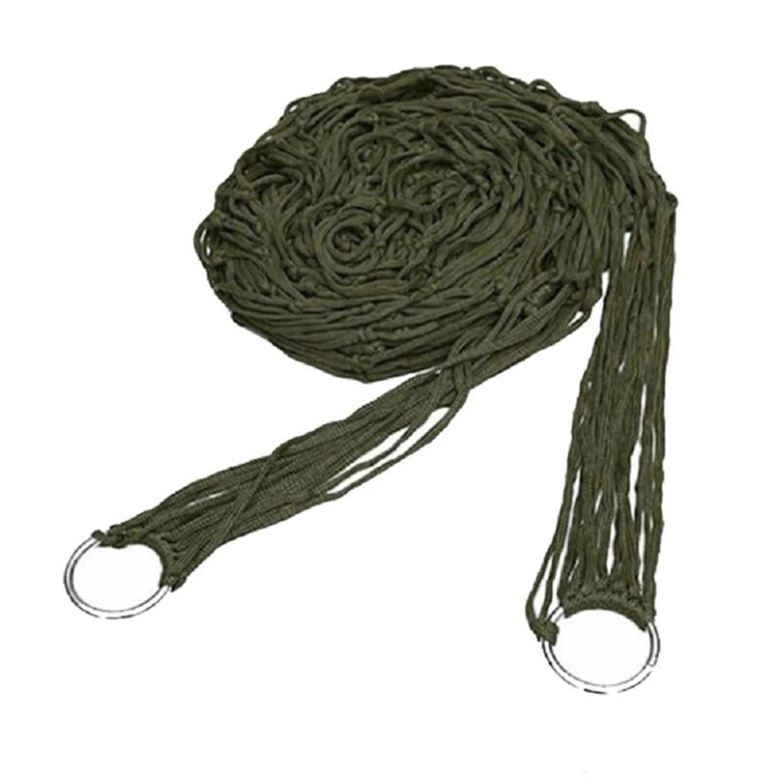 Portable Camping Hammock, Nylon Net Hanging Bed for Outdoor Garden Beach Travel with Rope