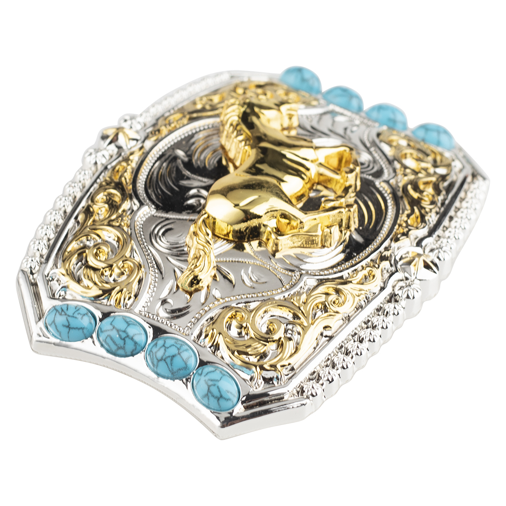 Goldene Pferd Gürtel Schnalle Dekorative Tiere Gemusterten