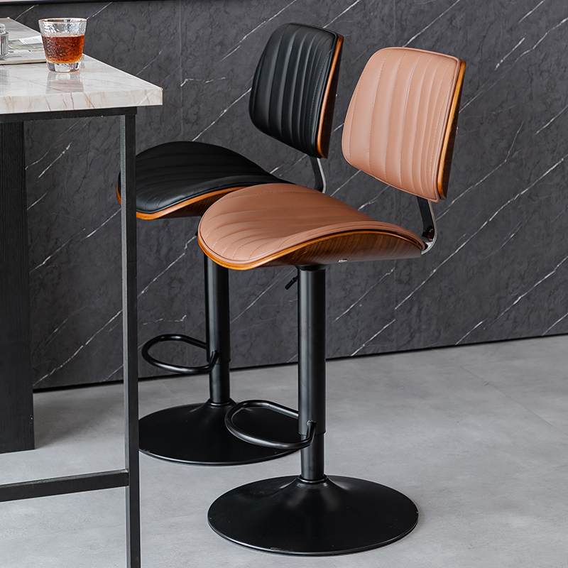 Light Luxury Solid Wood Bar Stool, Home Lift High Stool, Cashier Front Desk Chair, European Lift Rotating Bar Chair