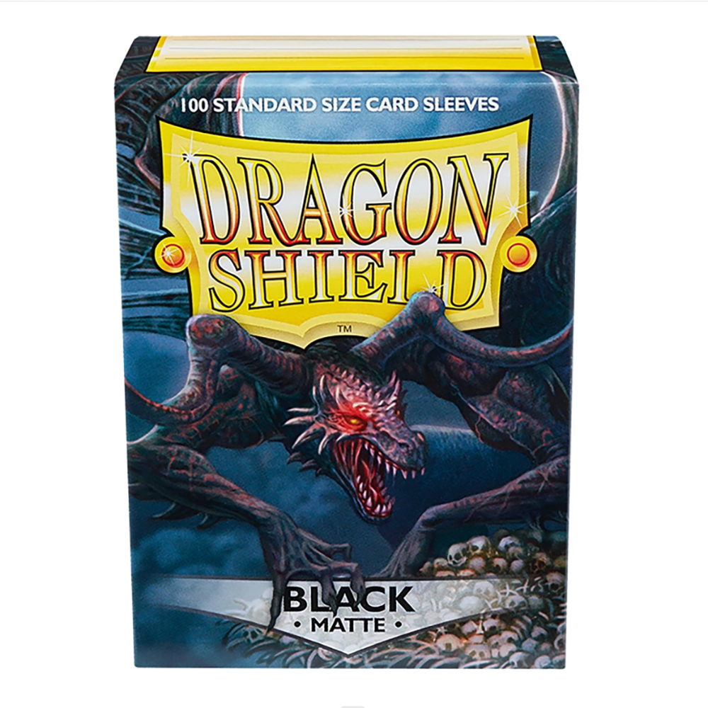 カードスリーブ,マウンテンバイクボードゲーム,ドラゴンシールド,黒のマットスリーブ,標準サイズ,新品,66x91mm, 100