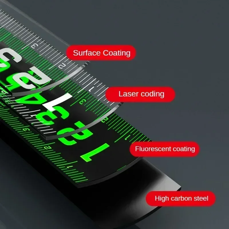 Measuring Tape Self 5/10M High Precision Wear-resistant Ruler Measuring Tools Locking Fluorescent Steel Tape Measure Retractable