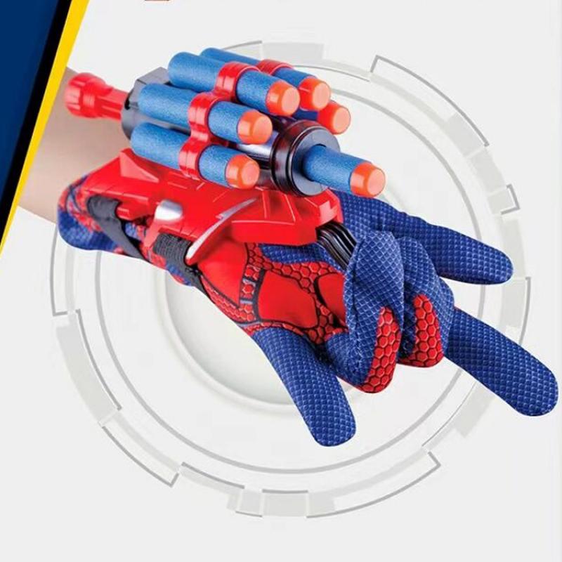 Guante lanzador de Cosplay de Spiderman Web para niños, tiradores de superhéroes, pulsera recuperable, accesorio de Halloween, regalo para niños