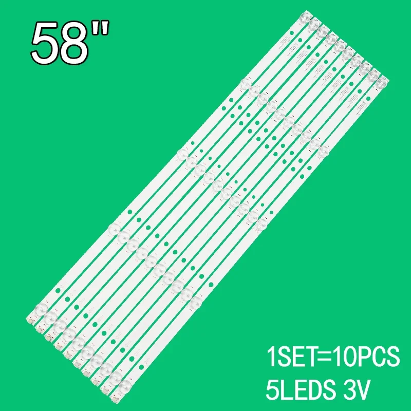 Per 58 "TV JS-D-JP58DM-051EC(81225) E58DM100 3030-5S1P R72-58D04-005 57514-1T.60034.10P 5LED 3V 575 millimetri