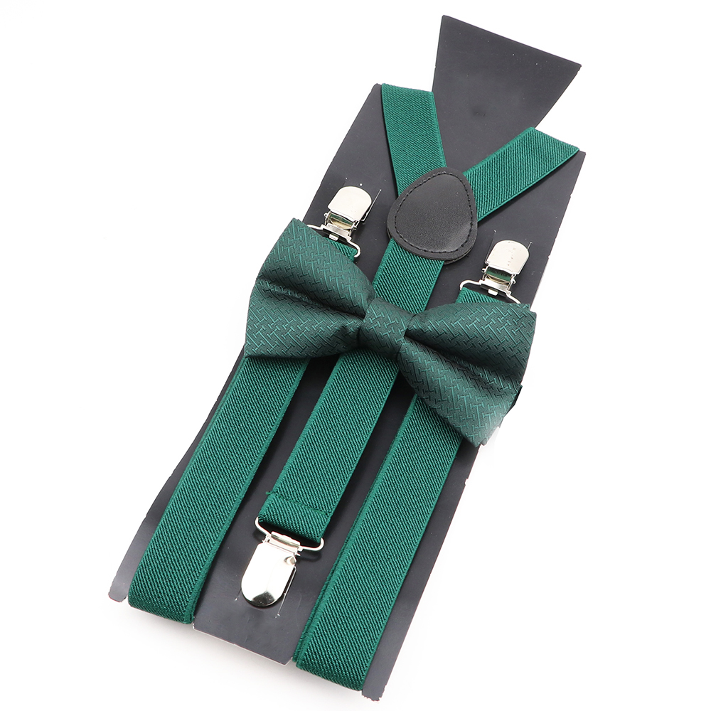 Plaid Rood Blauw Groen Bowtie Bretels Set Mannen Vrouwen Smoking Pak Unisex Bretels Vlinder Bruiloft Verstelbare Y-Back Brace riem