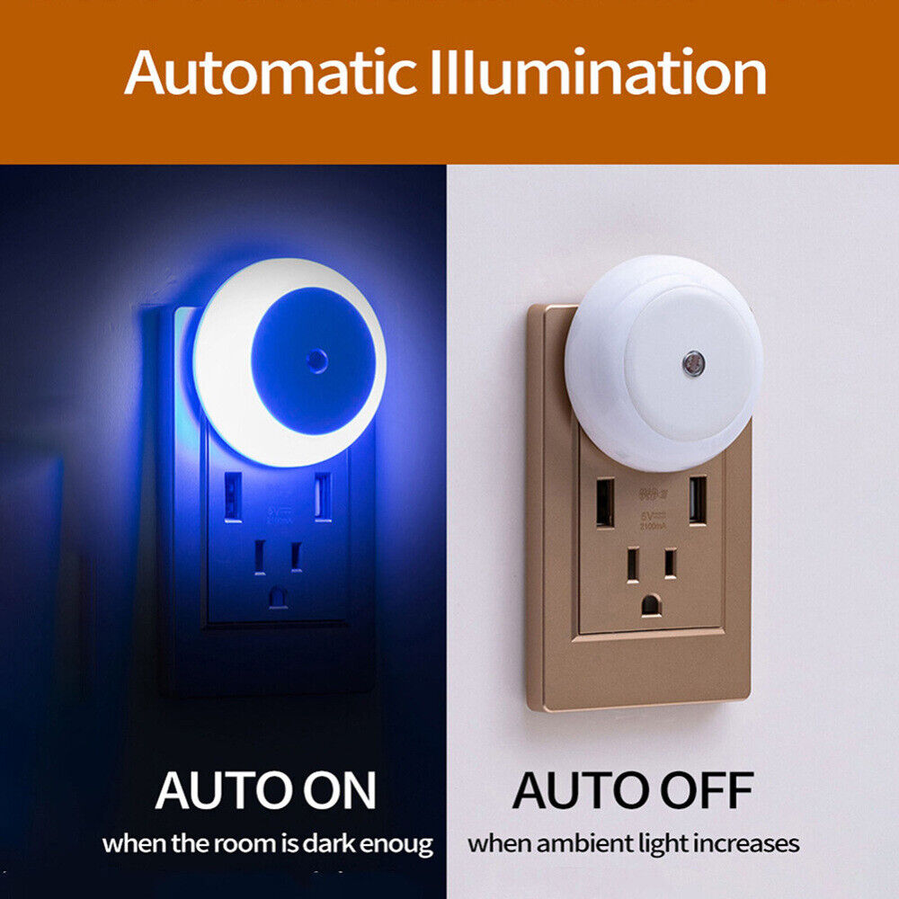 Auto Smart Sensor LED Night Light, Plug-in Bedsides Lâmpada, Corredor Interior, Quarto, Sala de Estar, Escada Vermelha, Azul, Branco, Iluminação Quente