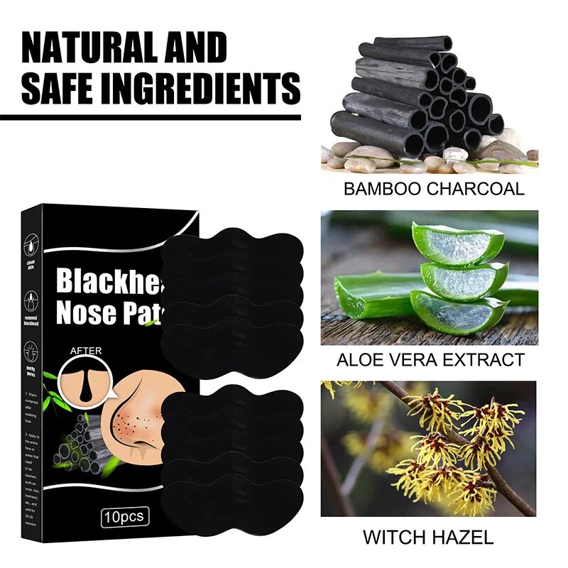 Bastone per naso di maiale nero carbone di bambù per rimuovere i punti neri, rimuovere l'acne, pulire i pori, assorbire l'olio e il naso sporco