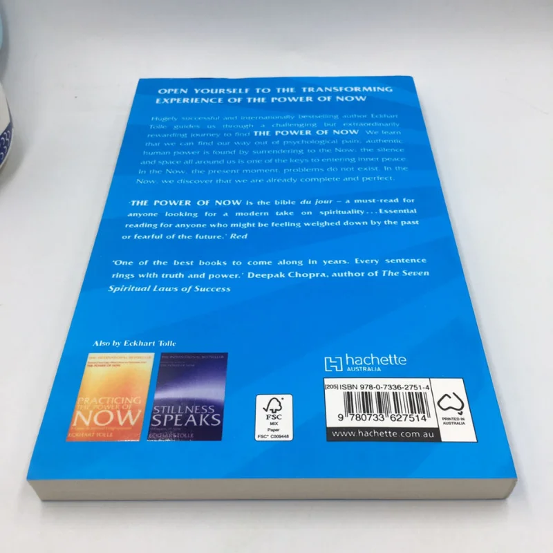 พลังของตอนนี้โดย Eckhart tolle แนวทางในการตรัสรู้ทางจิตวิญญาณหนังสือภาษาอังกฤษที่สร้างแรงบันดาลใจให้กับเยาวชนที่ประสบความสำเร็จหนังสือแรงจูงใจ