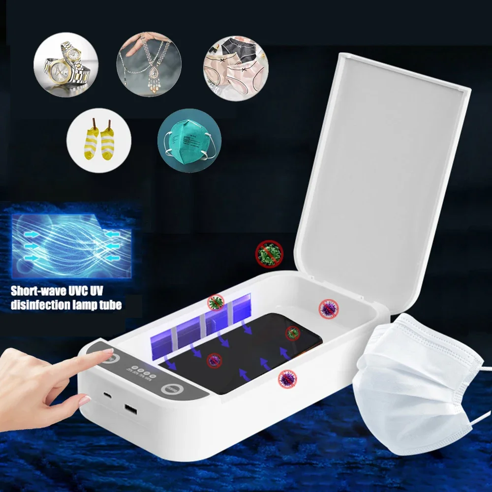 Esterilizador UV eléctrico, caja de aromaterapia, cargador inalámbrico multifuncional para teléfono móvil, máquina antibacterias de desinfección, 9W