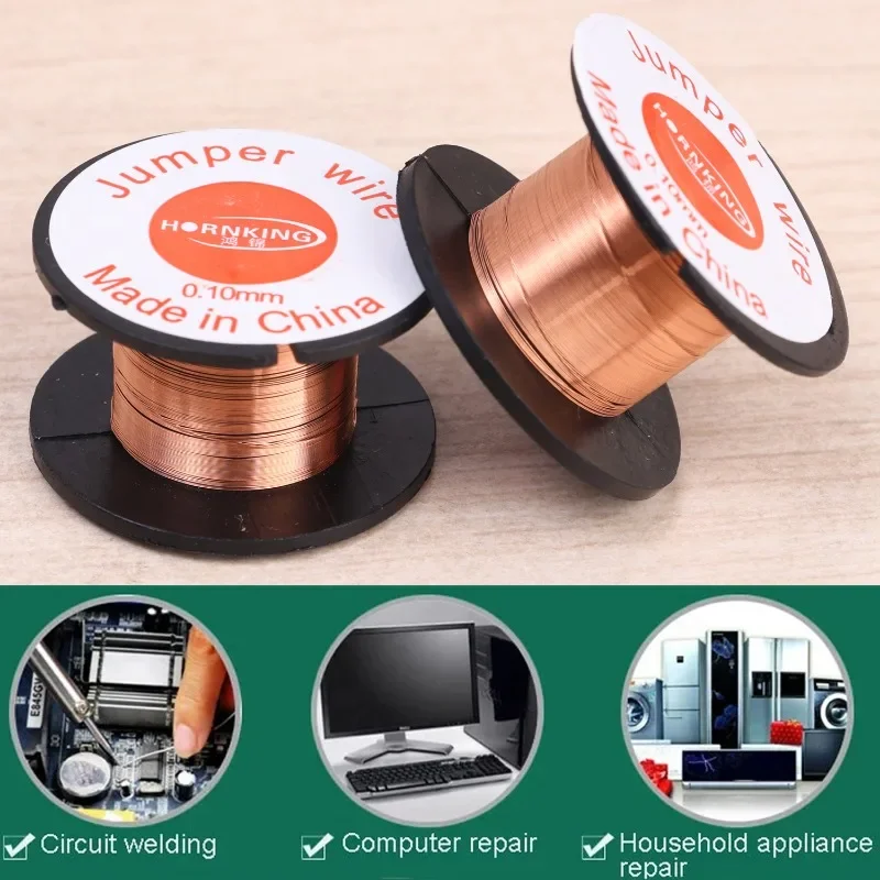 50x Insulation Copper Soldering Wire Jumper Wire 0.1mm for Mobile Phone Computer Motherboard Fingerprint PCB Repair Welding Tool