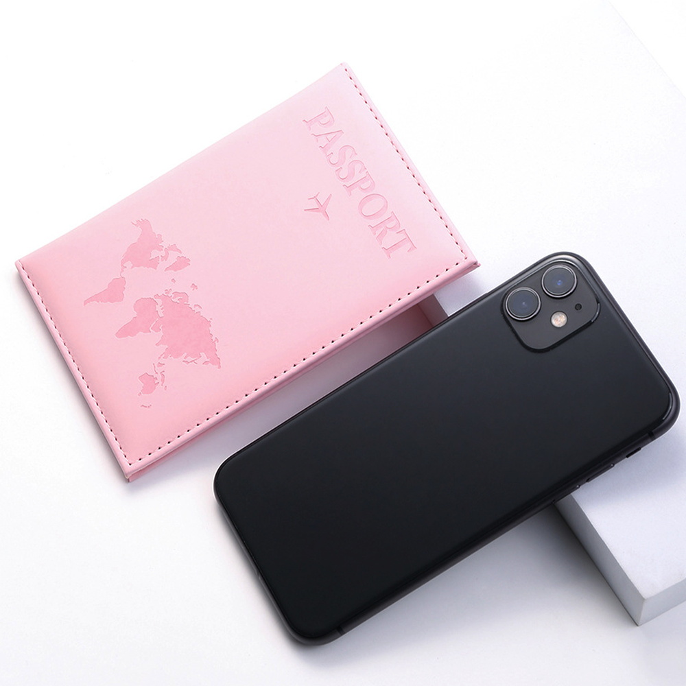 Funda para pasaporte, funda impermeable, billetera para pasaporte, serie de letras rosas, soporte para documentos y tarjetas de crédito comerciales, funda protectora