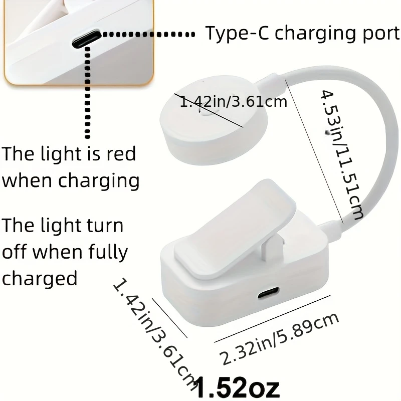 โคมไฟหนีบหนังสือแบบพับได้ขนาดเล็ก ชาร์จผ่าน USB ไฟ LED สำหรับอ่านหนังสือกลางคืน 3 โหมด ป้องกันดวงตา ปรับความสว่างได้แบบไม่มีขั้นบันได ยืดหยุ่นได้ เหมาะสำหรับอ่านหนังสือในห้องนอน