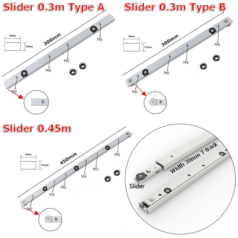 อลูมิเนียมอัลลอยด์สล็อต Miter Track/Slider สําหรับ Router Table Saw Miter Carpenter DIY งานไม้เครื่องมือ