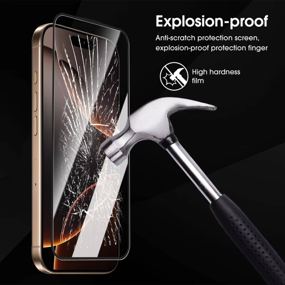 NNBILI 3 uds Protector de pantalla de fácil instalación sin polvo para iPhone 17 16 Pro Max 17Air 16E HD películas antiarañazos de vidrio templado