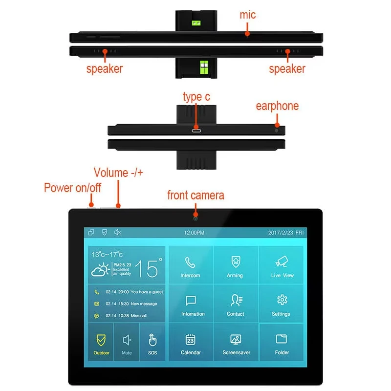 Tableta POE de 2024 pulgadas, Panel de Control inteligente para el hogar, Android 11, sistema operativo, pantalla táctil, montaje en pared, RS485, para caja de montaje en pared 86