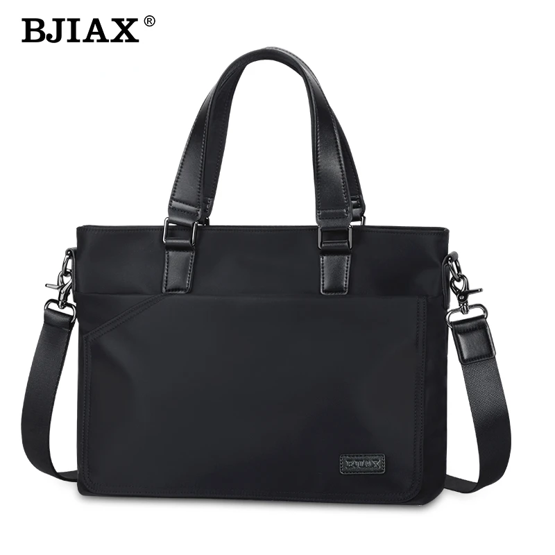 Bjiax maleta portátil bolsa de negócios masculina bolsa de computador de escritório bolsa de ombro crossbody bolsa de arquivo casual bolsa masculina