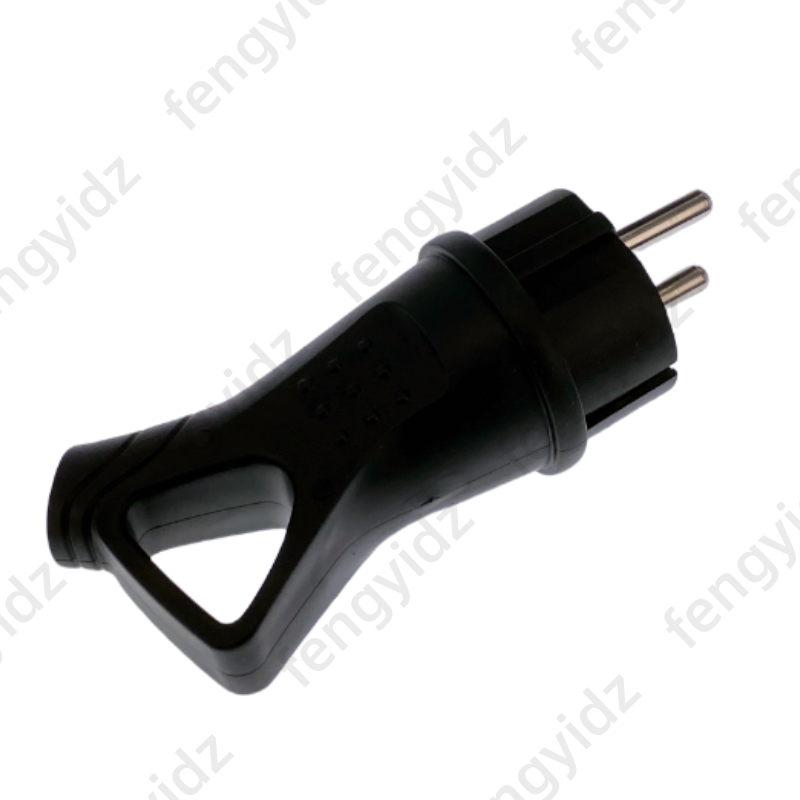 EU Rubber Waterproof Socket Plug Electrial Grounded European Connector With Cover IP54 For DIY Power Cable Cord 16A 250V