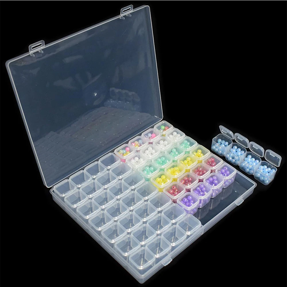 28/56 cintas caixa de armazenamento de plástico jóias contas pintura diamante recipiente de armazenamento de arte do prego caso