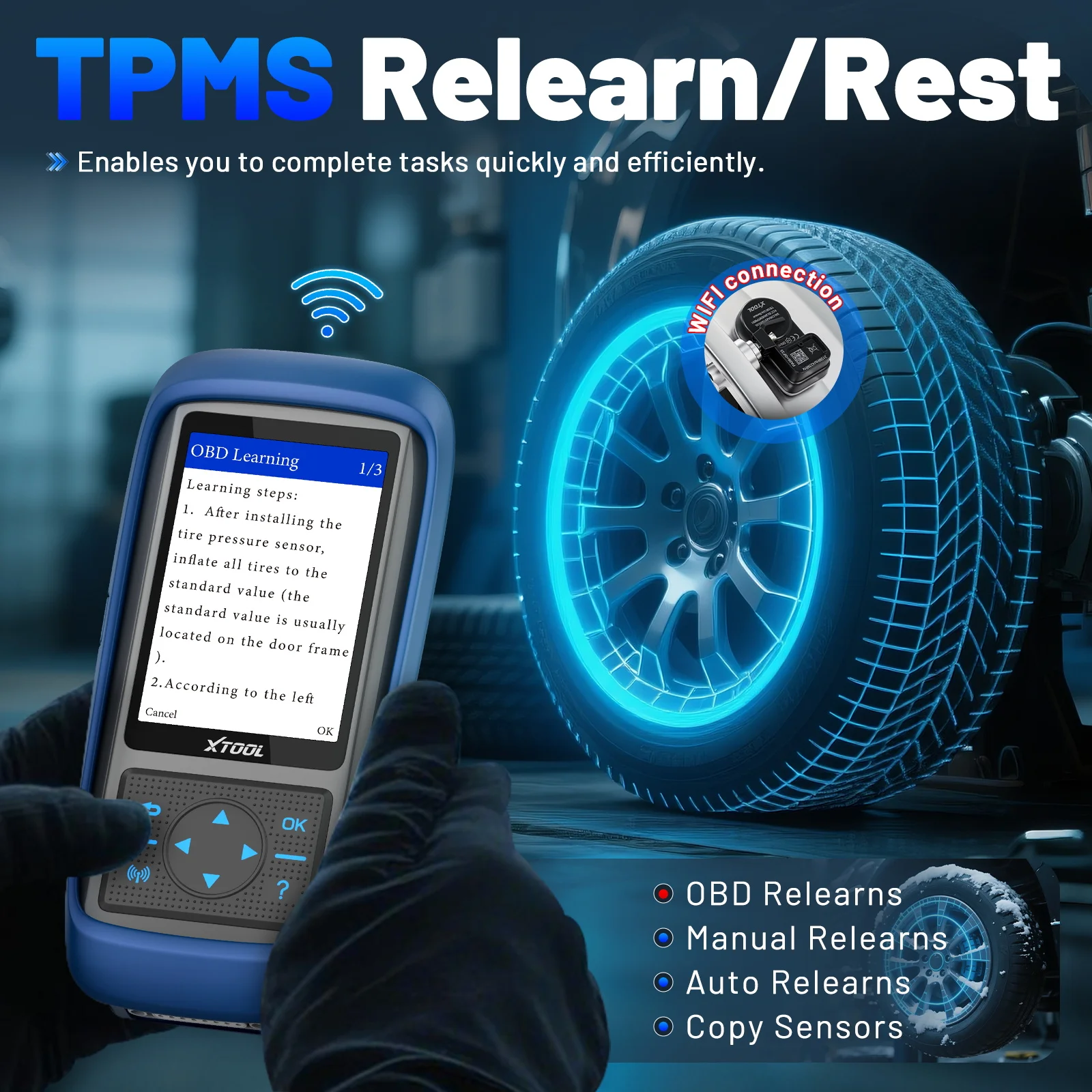 Xtool tp150 wifi tpms ferramenta de diagnóstico de programação ativar todos os sensores funciona em 315 433mhz monitor de pressão dos pneus ler dtcs claros