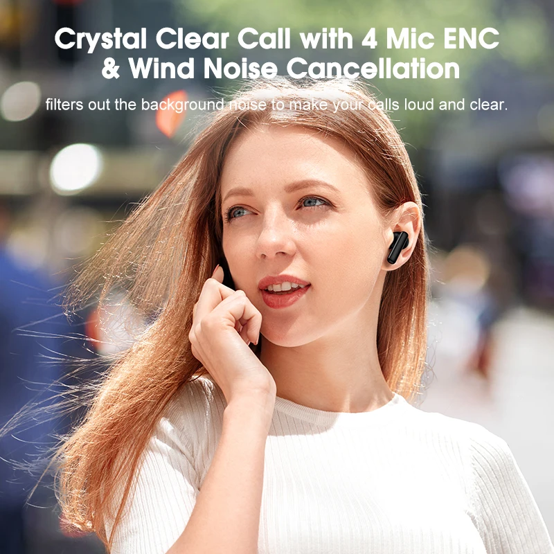 QCY-auriculares inalámbricos T13 ANC, cascos con Bluetooth 5,3, TWS, ANC, cancelación de ruido, 4 micrófonos, ENC, intrauditivos, manos libres