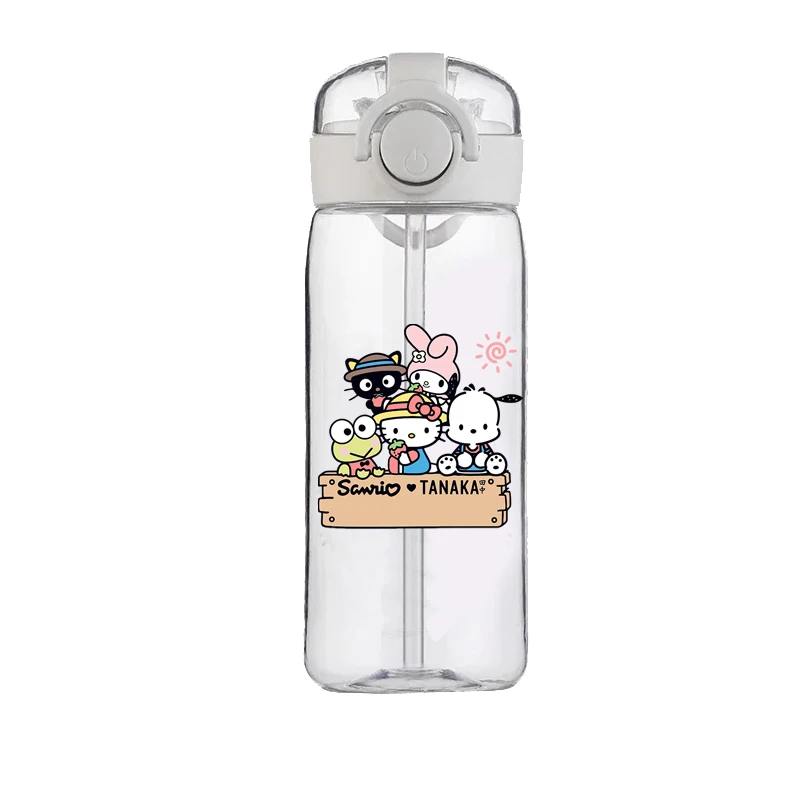 Sanrio-taza de plástico con pajita portátil, nueva taza de agua con dibujos animados My Melody, portátil, resistente a caídas, resistente a altas temperaturas
