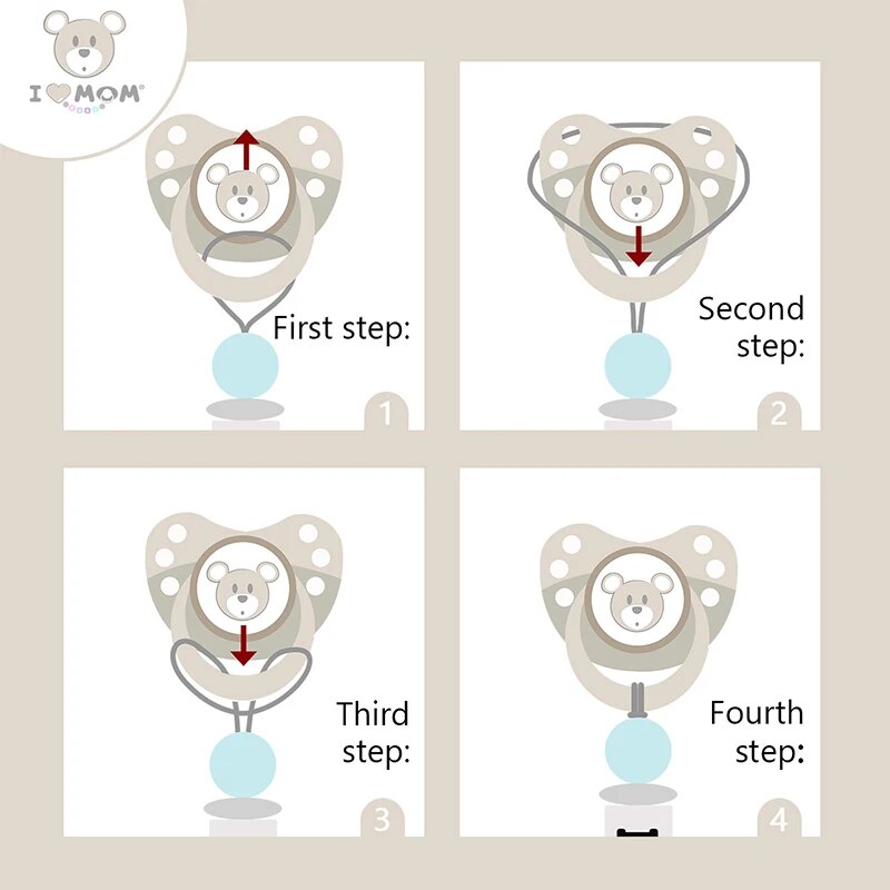 Baby Pacifier คลิปโครเชต์เด็ก Pacifier CHAIN Baby Teething กาว DIY การ์ตูนสัตว์ Pacifier CHAIN PROOF รถเข็นเด็กจี้