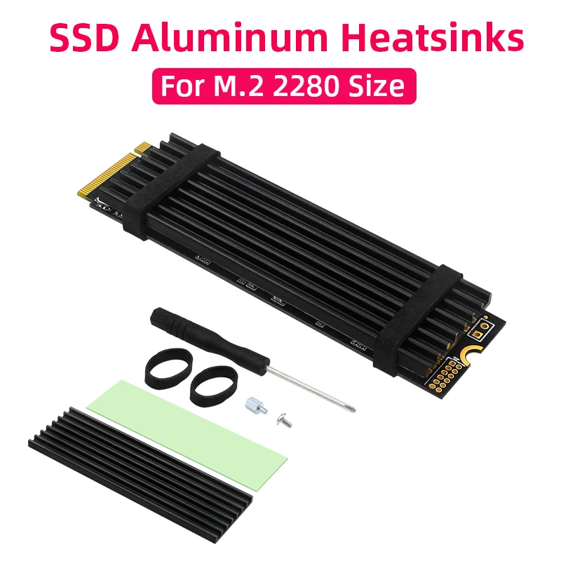 Радиатор SSD M.2, алюминиевый радиатор, твердотельные накопители, кулер, силиконовая термопрокладка для NVME NGFF M2 2280 PCI-E SSD Raspberry Pi 5