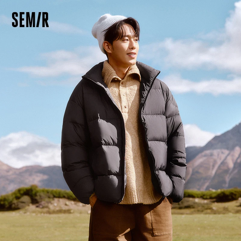 Semir jaqueta masculina inverno três à prova de vento impermeável resistente a manchas grosso gola puffer casaco leve quente