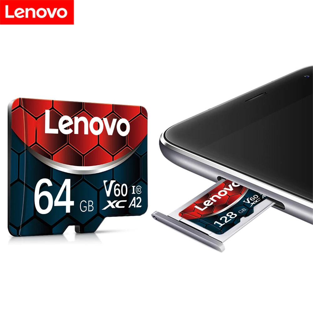 Lenovo Memory Card 128GB Class 10 V60 TF Card 2TB 1TB 512GB 256GB A2 U3 Micro SD Card  For Mobile Phone PC Speaker HD Camera