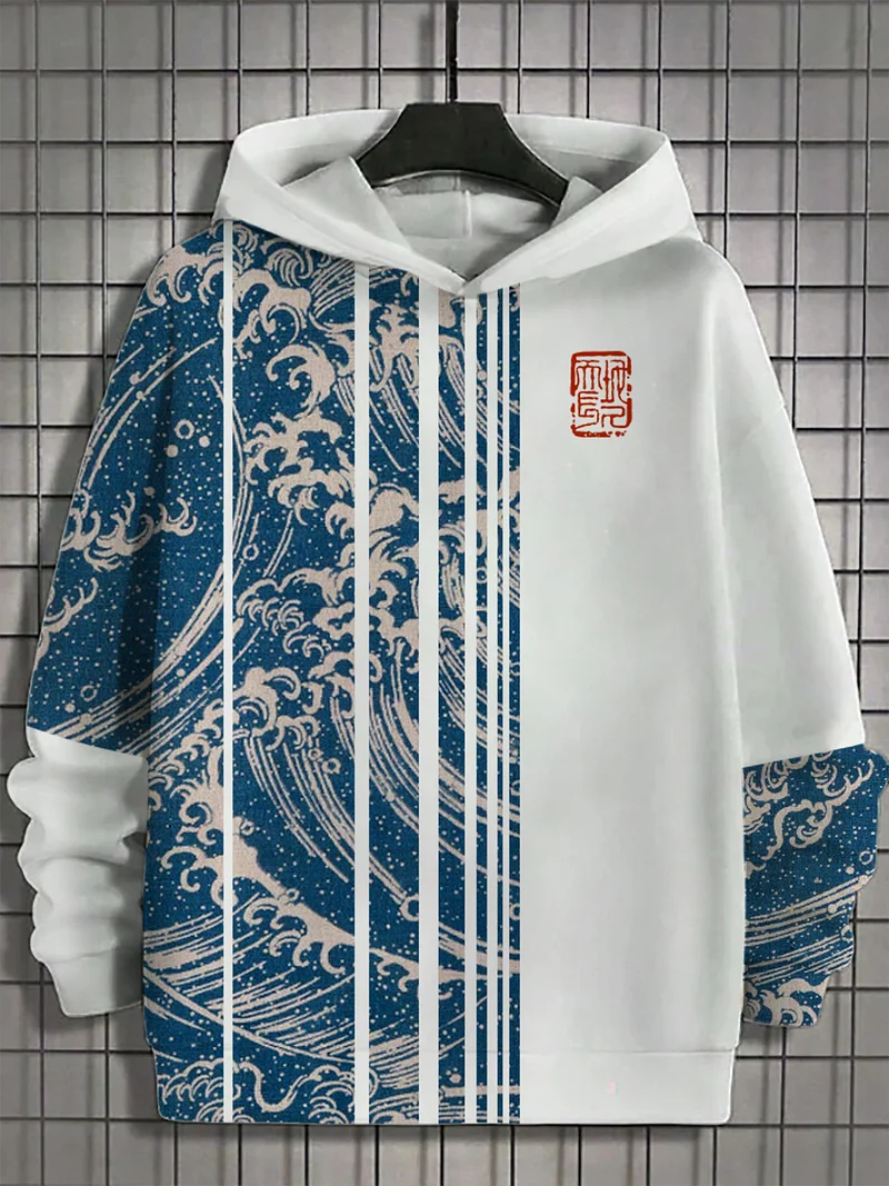 Leuke Japanse Harajuku Mode Heren Hoodie Casual Y 2K Hoodie Heren Herfst En Winter Walvis Patroon Sport Hoodie