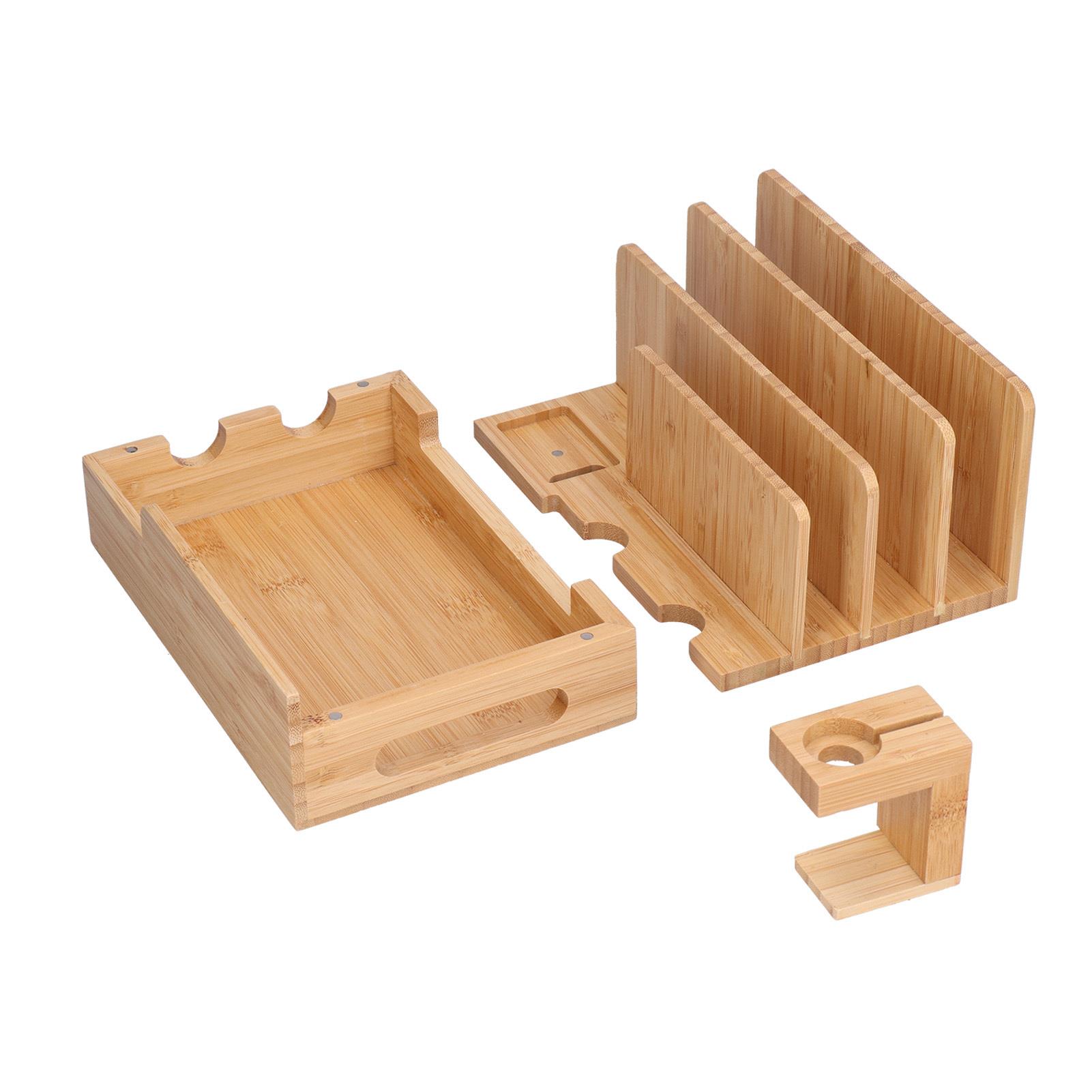 Eco-Friendly Bamboo Charging Station & Organizer for multiple Devices - Compatible & Stylish