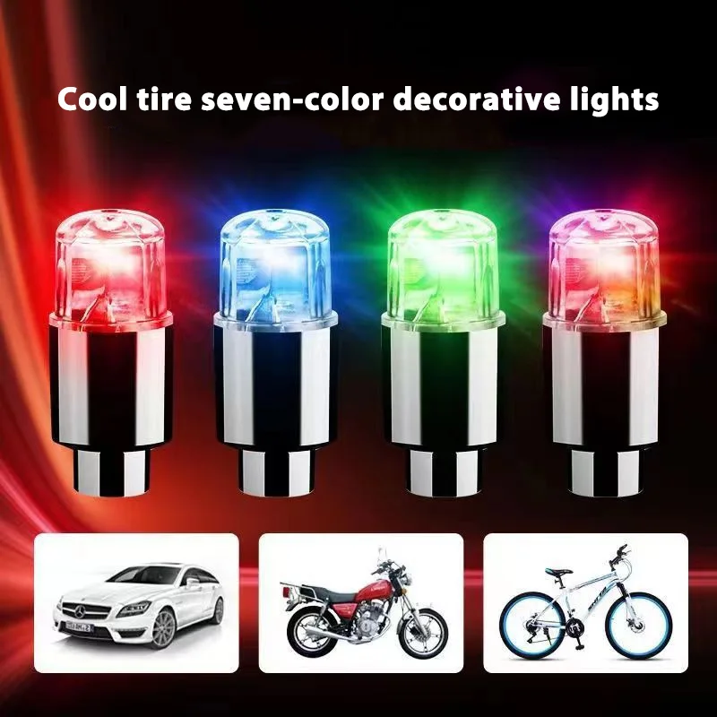 2 pezzi luci colorate per valvole ruota a LED moto biciclette tappi valvole pneumatici ruota auto coperchio valvola bicicletta antipolvere universale