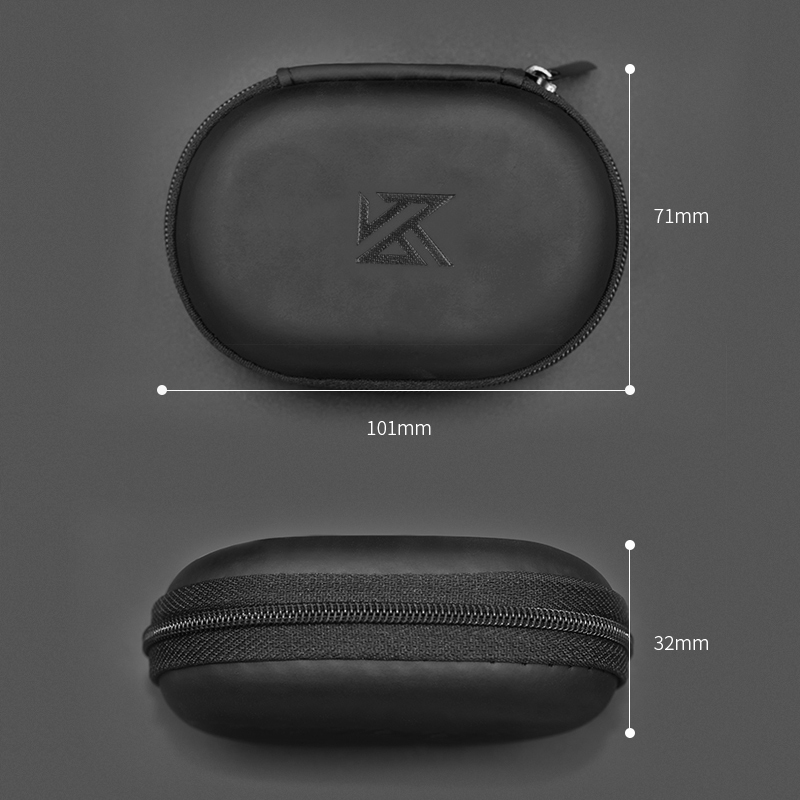 KZ-Bolsa para auriculares de tela de cuero PU de alta calidad, bolsa de almacenamiento cortical portátil ovalada, resistente a la presión, estuche de almacenamiento para auriculares KZ