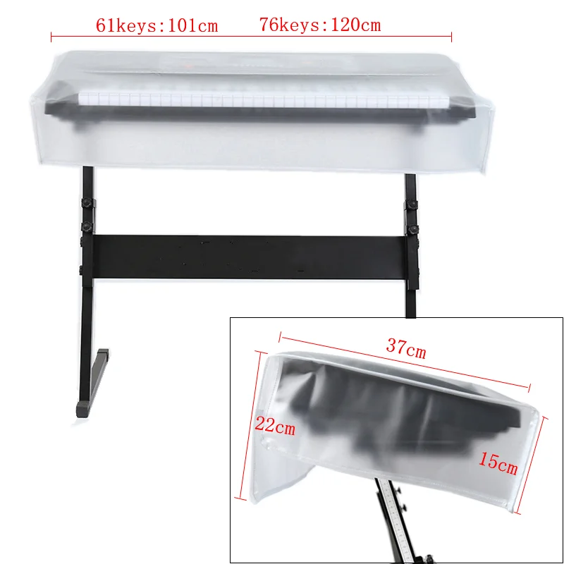 Washable Piano Keyboard Dust Cover for 61 Keys /76 Keys / 88 Keys Digital Electric Piano with Music Sheet Stand Additional Cover