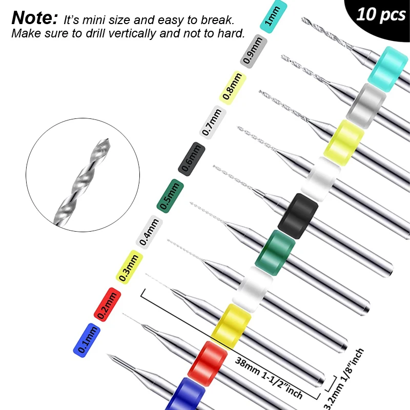 Micro Mini Pin Vise Hand Drill Twist Bit PCB Set Rotary Tool For DIY Craft Carving Resin Polymer Clay Plastic Jewelry Making