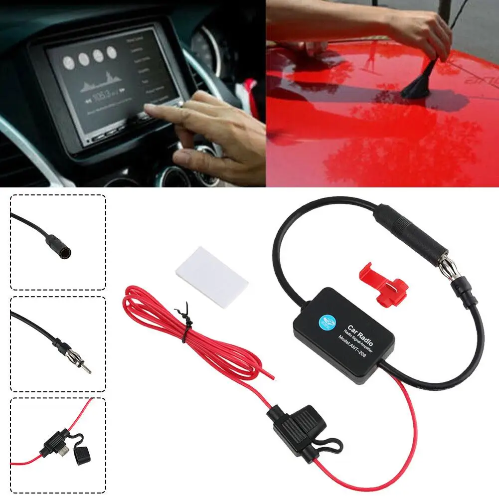 AMPLIFICADOR DE señal FM práctico, antiinterferencias, Universal, Radio de coche, amplificador de automóvil, piezas de antena de refuerzo