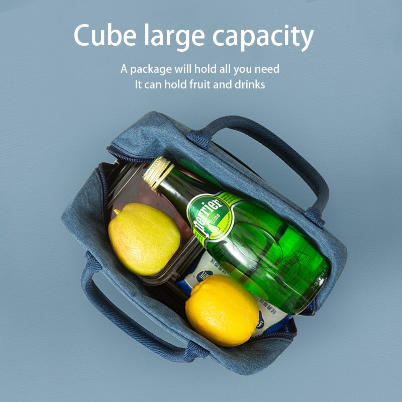 Geïsoleerde Lunch Bag Vrouwen Kinderen Koeltas Thermische tas Draagbare IJspak Canvas Voedselcontainer Picknickzakken