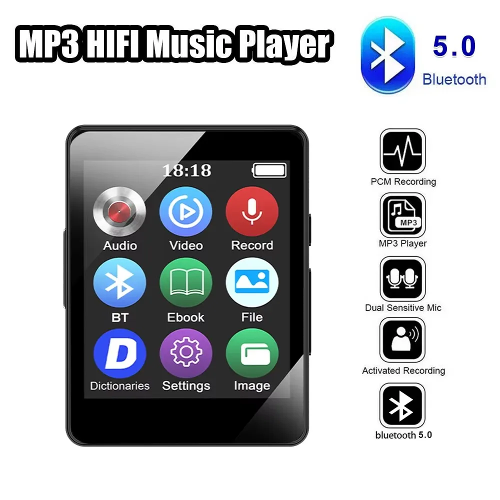 MP4 player MP3 player portable  with speaker music recorder/browser/memory 8GB full touch screen Bluetooth HiFi sound