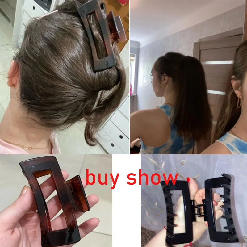 2021 Mới Móng Vuốt Kẹp Dành Cho Nữ Cường Nhựa Nhiều Màu Sắc Vuốt Tóc Kích Thước Lớn Tóc Kẹp Móng Vuốt Kẹp Cua Sang Trọng Tóc phụ Kiện Tặng