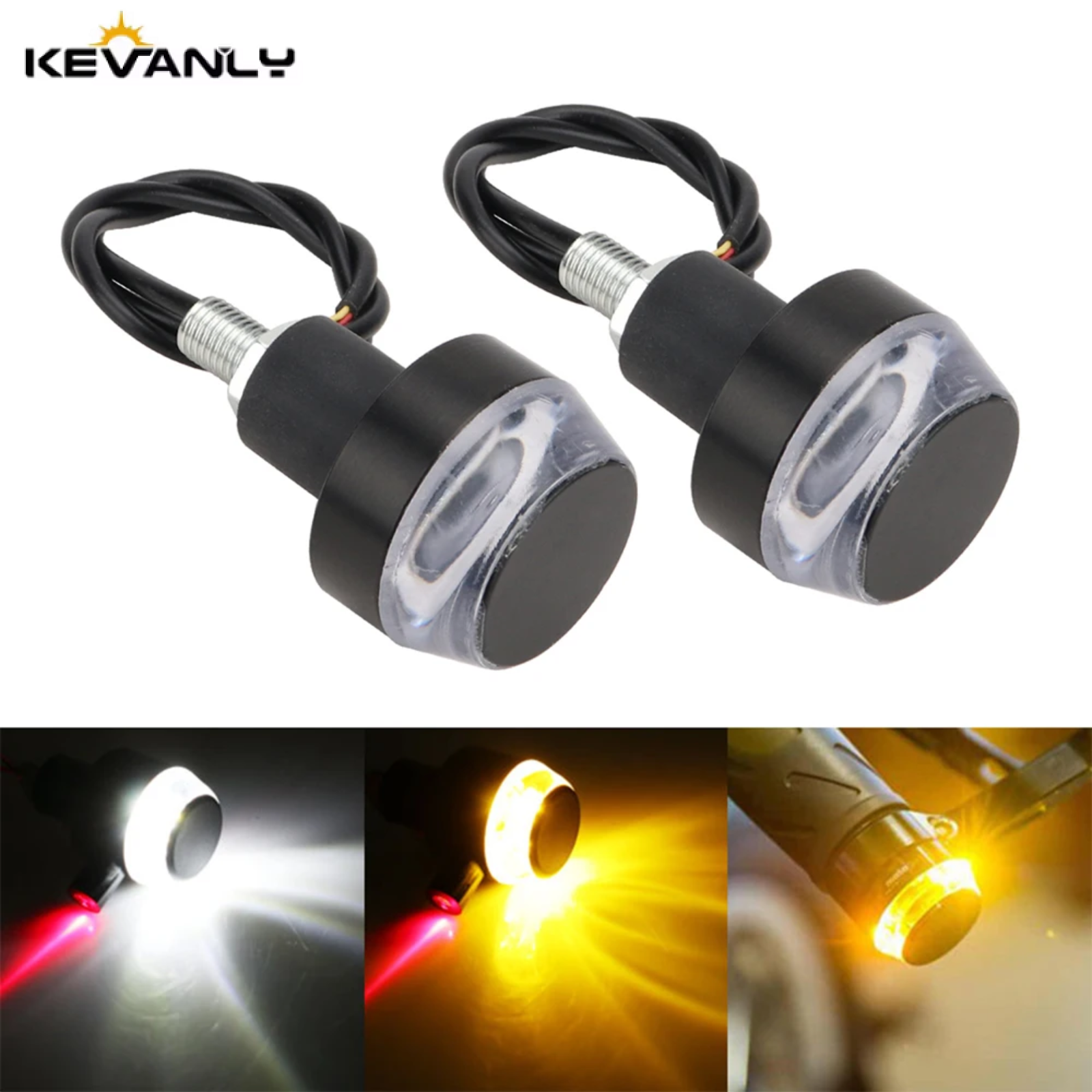 2 pçs motocicleta led guiador lâmpada sinal de volta luzes de condução luz de freio piscando beacon parar lâmpada luz estacionamento