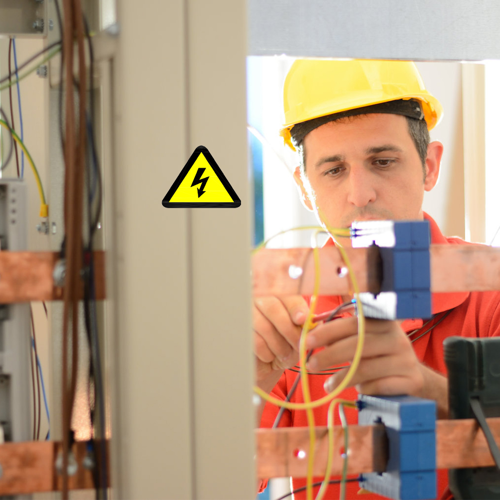 25 Pcs Danger Warning Sign Electrical Panel Label Logo Stickers with Electricity Direction Caution