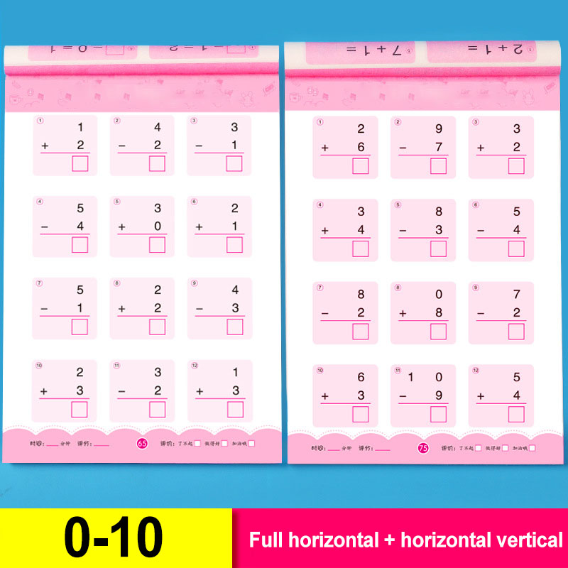 64 páginas/livro adição e subtração infantil aprendizagem matemática livro de exercícios aritméticos manuscritos cadernos